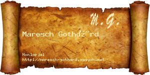 Maresch Gothárd névjegykártya